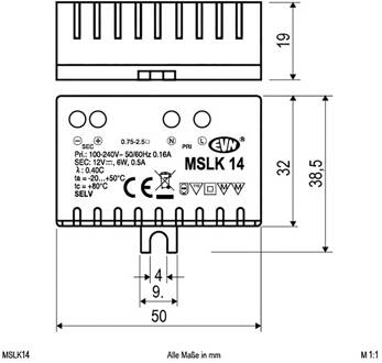 Voedingseenheid 12V/DC 0,1-6W, IP20, 100-240V/AC