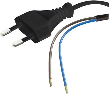 Voedingskabel - Netsnoer met Eurostekker - Velvalux - 2x0.75mm - 2 Aderig - 1.5 Meter - Zwart