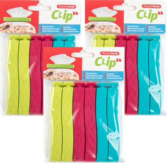 Voedsel afsluitclips / vershoudclips - set 18x stuks - gekleurd - 11 cm