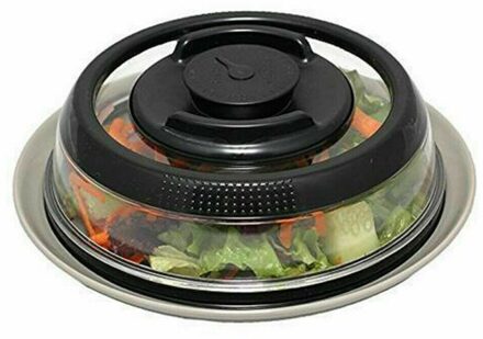 Voedsel Conta Kichen Tool Vacuüm Voedsel Deksel Sealer Vacuüm Verse Voedsel Sealer Cover Keuken Instant Warmte Weerstand Deksel Darm zwart