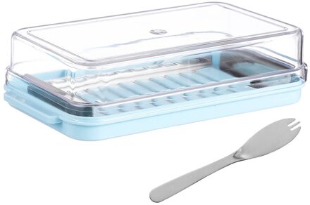 Voedsel Container Boter Scherper Boter Cutter Thuis Servies Opbergdoos blauw