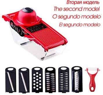 Voedsel Crusher Ui Snijder Groente Chopper Aardappel Salade Slicer Manual Multi Mandoline Knoflook Keuken Accessoires Gadgets Gereedschap rood Vegetable choppe