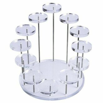 Voedsel Cupcake Voor Cake Ring Sieraden Dessert Rack Party Tool Acryl Display Stand Levert 12 ronde transparant