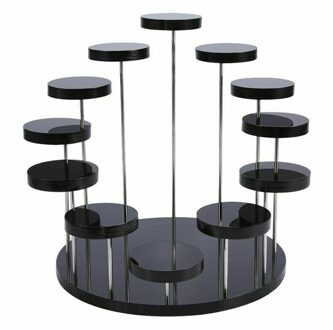 Voedsel Cupcake Voor Cake Ring Sieraden Dessert Rack Party Tool Acryl Display Stand Levert 12 ronde zwart
