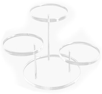 Voedsel Cupcake Voor Cake Ring Sieraden Dessert Rack Party Tool Acryl Display Stand Levert 3 ronde transparant