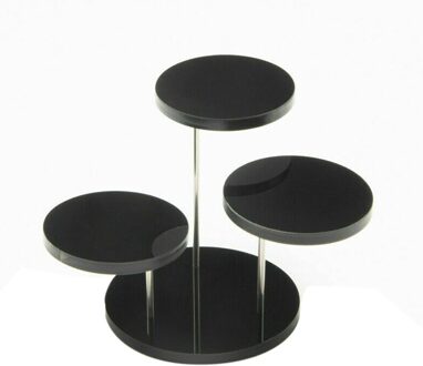 Voedsel Cupcake Voor Cake Ring Sieraden Dessert Rack Party Tool Acryl Display Stand Levert 3 ronde zwart