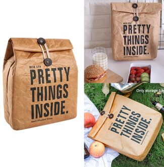 Voedsel Opslag Geïsoleerde Wasbaar Picknick Niet Giftig Duurzaam Camping Koelbox Herbruikbare Bruin Papieren Lunch Tas Outdoor Activiteiten