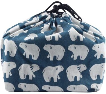 Voedsel Opslag Lunch Tas Picknick Thermisch Geïsoleerd Bento Pouch Japanse Stijl Doek School Gedrukt Kantoor Trekkoord Cooler Travel 5