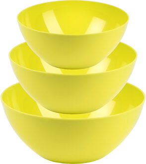 voedsel serveer schalen set - 3x stuks - groen - kunststof - Dia 20/25/28 cm