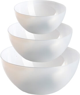 voedsel serveer schalen set - 3x stuks - transparant - kunststof - Dia 20/23/28 cm