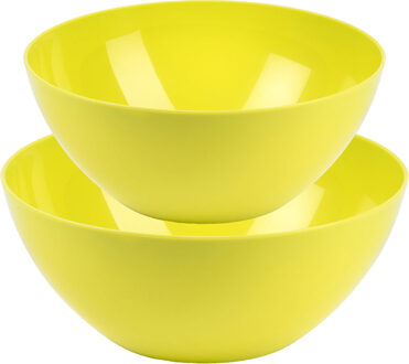 voedsel serveer schalen set - 4x stuks - groen - kunststof - Dia 25 en 28 cm