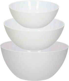 Voedsel serveer schalen set - 6x stuks - kunststof - wit