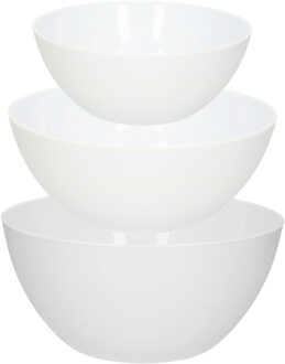 Voedsel serveer schalen set - 7x stuks - kunststof - wit