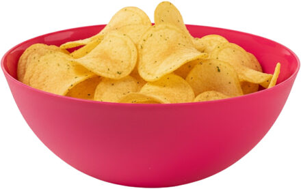 voedsel Serveerschaal - D26 x H10 cm - kunststof - knalroze - 2,6 liter