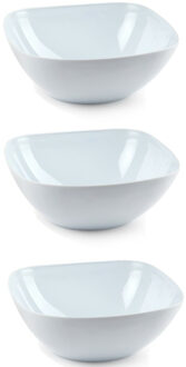 Voedsel serveerschalen set 10x stuks wit kunststof 2700 ML/1800 ml/680 ML