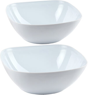 Voedsel serveerschalen set 10x stuks wit kunststof in 2 formaten