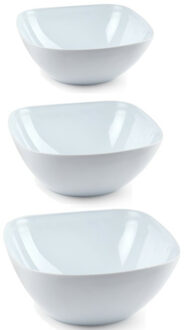 Voedsel serveerschalen set 12x stuks wit kunststof in 3 formaten