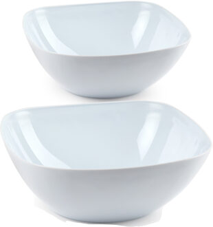 Voedsel serveerschalen set 5x stuks wit kunststof 2700 ML/680 ML