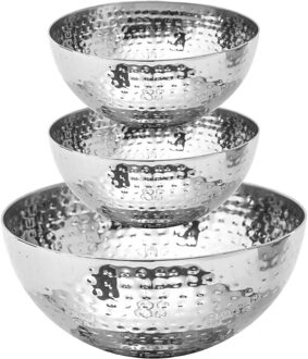 voedsel/serveerschalen set - RVS - D24/D13 cm