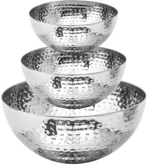 voedsel/serveerschalen set - RVS - D24/D19/D13 cm