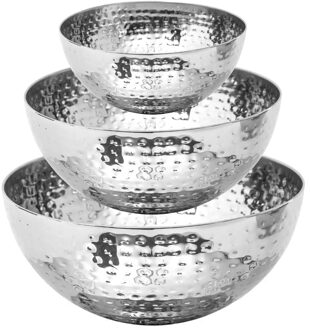 voedsel/serveerschalen set - RVS - D29/D24/D19 cm