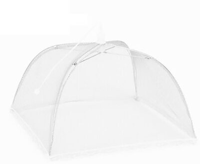 Voedsel Shield Pop-Up Mesh Screen Beschermen Voedsel Cover Tent Dome Net Paraplu Picknick Keuken Gevouwen Mesh Anti Fly mosquito Paraplu wit