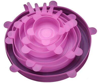 Voedsel Siliconen Cover Universal Siliconen Deksels Voor Kookgerei Kom Pot Herbruikbare Stretch Deksels Keuken Accessoires Rood