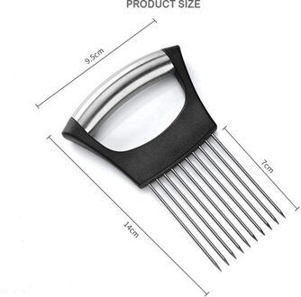 Voedsel Slice Assistent Groente Houder Rvs Ui Snijder Ui Chop Fruit Groenten Cutter Slicer Tomaat Cutter Mes 1 stk
