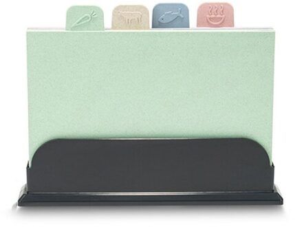 Voedsel Snijplank Set Blok Fruit Multifunctionele Groenten Colour Coded Snijden Non Slip Keuken Met Stand