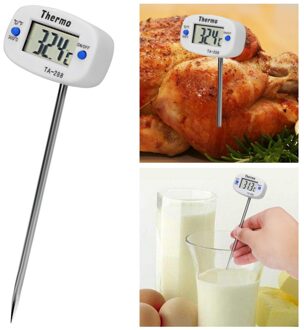 Voedsel Temperatuur Sensor Voor BBQ Keuken Tool Koken Thermometer Met Knop Batterij Lcd-scherm Digitale Probe