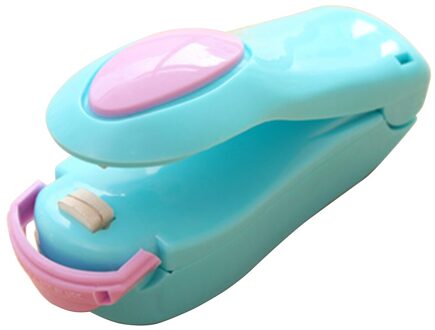 Voedsel Warmte Sealer Draagbare Hand Te Drukken Plastic Pakket Tas Mini Sluitmachine Resealer Voor Voedsel Snack Keuken Gadgets Blauw