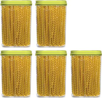 Voedselcontainer strooibus - 5x - groen - 1500 ml - kunststof - 15 x 8 x 23 cm - voorraadpot