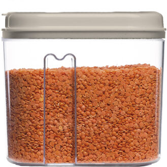 Voedselcontainer strooibus - beige - 1000 ml - kunststof - 15 x 8 x 14 cm - voorraadpot