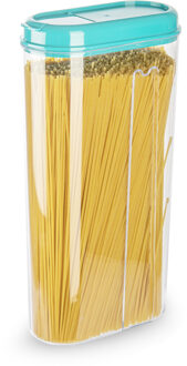 Voedselcontainer strooibus - blauw - 2350 ml - kunststof - 15 x 8 x 30 cm - voorraadpot