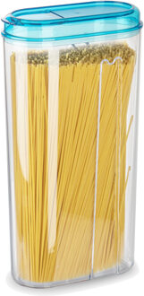 Voedselcontainer strooibus - blauw - 2350 ml - kunststof - 15 x 8 x 30 cm - voorraadpot