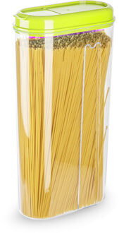 Voedselcontainer strooibus - groen - 2350 ml - kunststof - 15 x 8 x 30 cm - voorraadpot