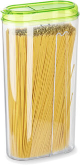 Voedselcontainer strooibus - groen - 2350 ml - kunststof - 15 x 8 x 30 cm - voorraadpot