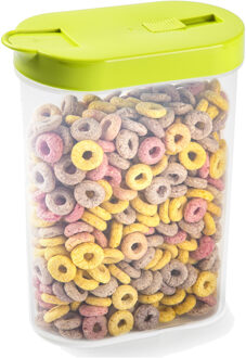 Voedselcontainer strooibus - groen - inhoud 1 liter - kunststof - 15 x 7 x 19 cm