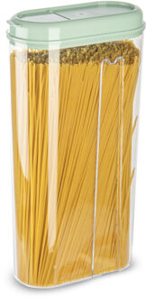 Voedselcontainer strooibus - mintgroen - 2350 ml - kunststof - 15 x 8 x 30 cm - voorraadpot