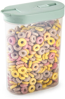 Voedselcontainer strooibus - mintgroen - inhoud 1 liter - kunststof - 15 x 7 x 19 cm