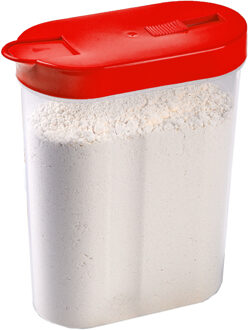 Voedselcontainer strooibus - rood - inhoud 1 liter - kunststof - 15 x 7 x 19 cm