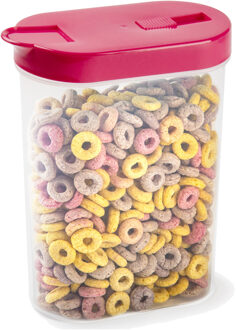 Voedselcontainer strooibus - roze - inhoud 1 liter - kunststof - 15 x 7 x 19 cm