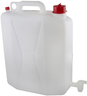 Voedselgeschikte jerrycan/watertank met tap 25 liter - Jerrycan voor water Transparant