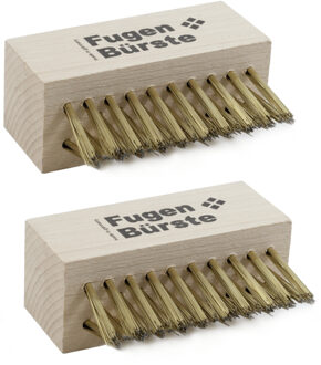 Voegenborstel met steelgat - 2x - 10 x 3,5 x 7 cm - onkruid borstel - onkruid wieden