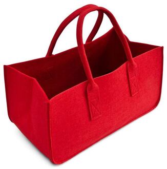 Voelde Portemonnee, Vilt Opbergtas Grote Capaciteit Casual Boodschappentas-Rode