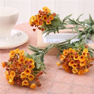 Voelen kunstmatige bloemknop bloem simulatie plant geurige zoete alyssum sneeuwbal thuis bruiloft bloem muur DIY decoratie Oranje