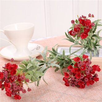 Voelen kunstmatige bloemknop bloem simulatie plant geurige zoete alyssum sneeuwbal thuis bruiloft bloem muur DIY decoratie Rood