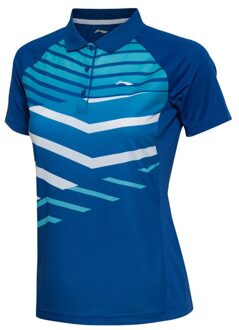 Voering Vrouwen Zomer Badminton T-shirt Comfortabel Ademend Sneldrogend Streep Shirt AAYL121 donker blauw / M