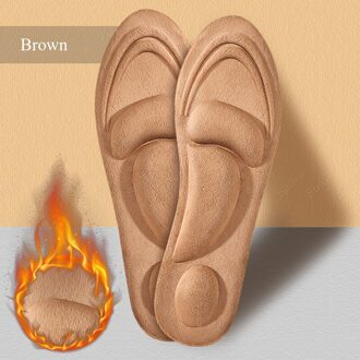 Voet Comfort Massage Memory Foam Inlegzolen Voor Winter Laarzen Unisex Warm Houden Schoenen Insert Flatfoot Arch Ondersteuning Orthopedische Inlegzolen bruin insole / heren EU40-45