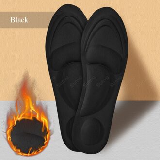 Voet Comfort Massage Memory Foam Inlegzolen Voor Winter Laarzen Unisex Warm Houden Schoenen Insert Flatfoot Arch Ondersteuning Orthopedische Inlegzolen zwart insole / dames EU39-40